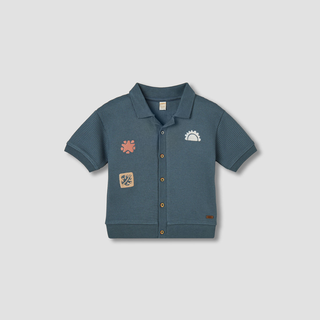 Giggles Short Sleeves Shirt with Embroidery
