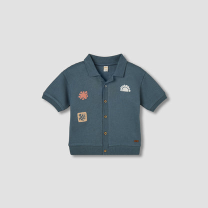 Giggles Short Sleeves Shirt with Embroidery