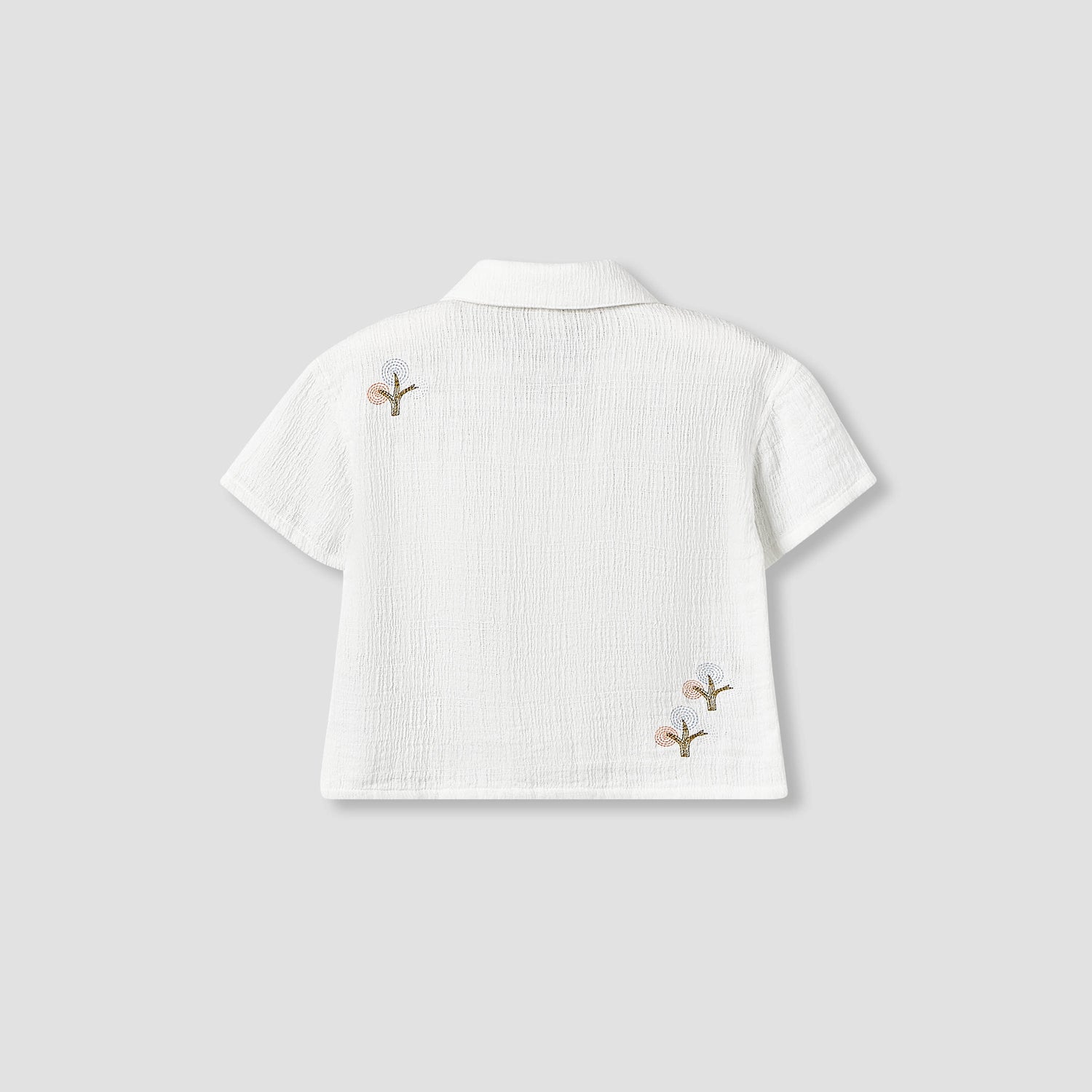 Giggles Short Sleeve Shirt with Embroidery