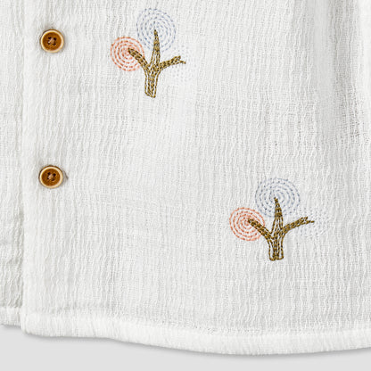 Giggles Short Sleeve Shirt with Embroidery