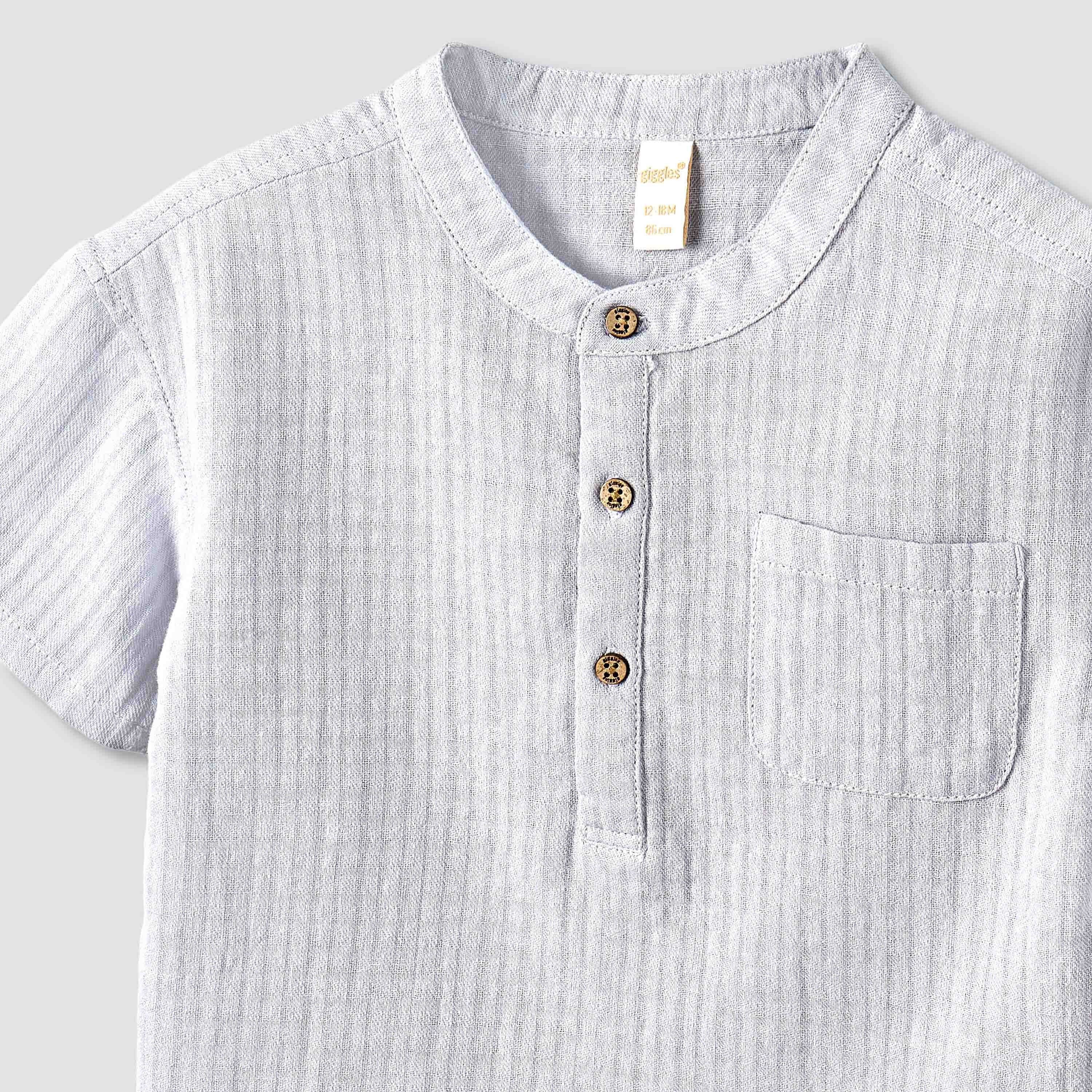 Giggles Short Sleeve Shirt with Texture