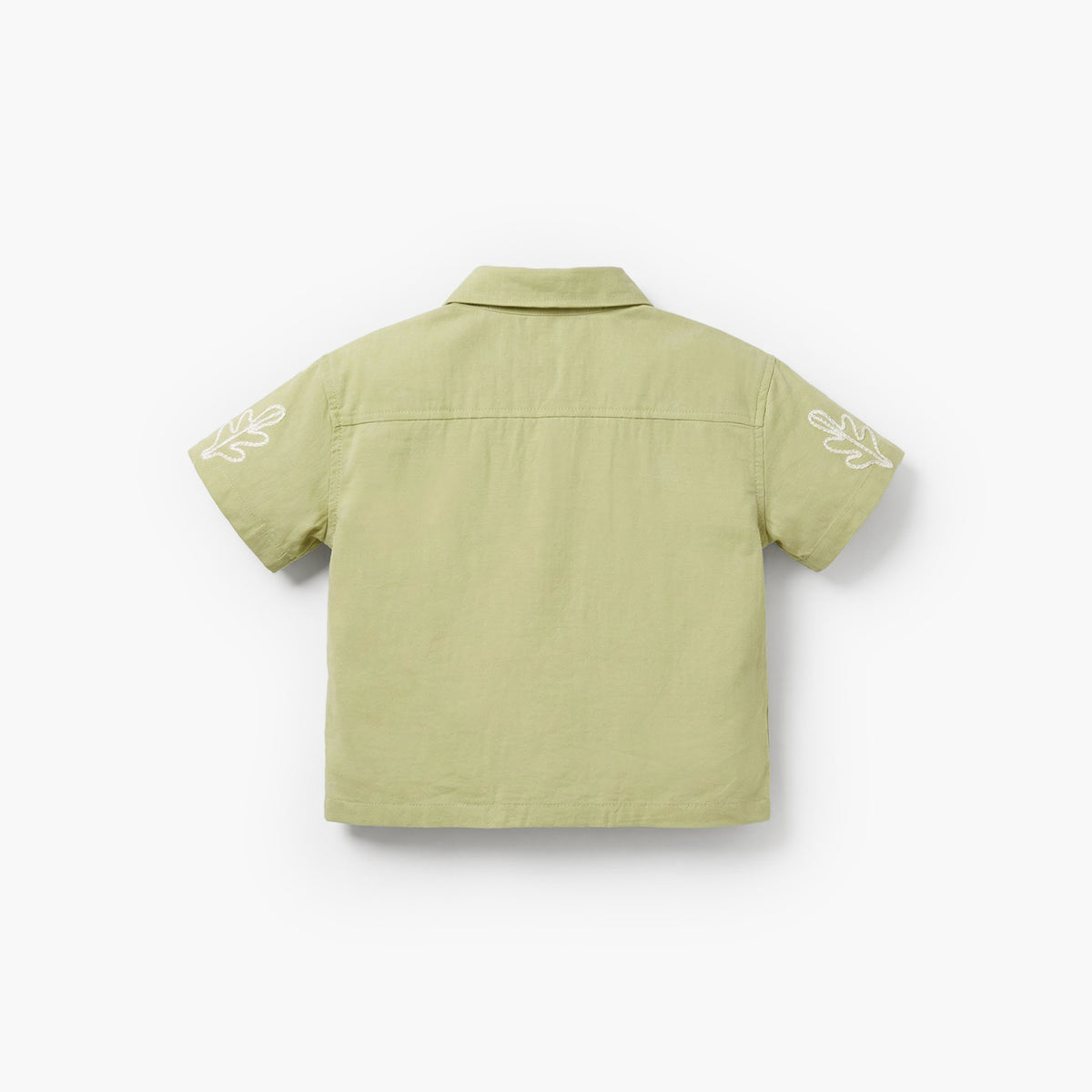 Giggles Short Sleeves Shirt with Leaf Embroidery