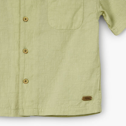 Giggles Short Sleeves Shirt with Leaf Embroidery