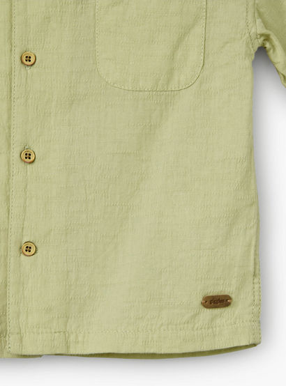 Giggles Short Sleeves Shirt with Leaf Embroidery-baby-boys-clothing-shirts-image-5