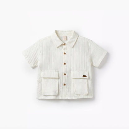 Giggles Short Sleeves Shirt with Ribbed Texture