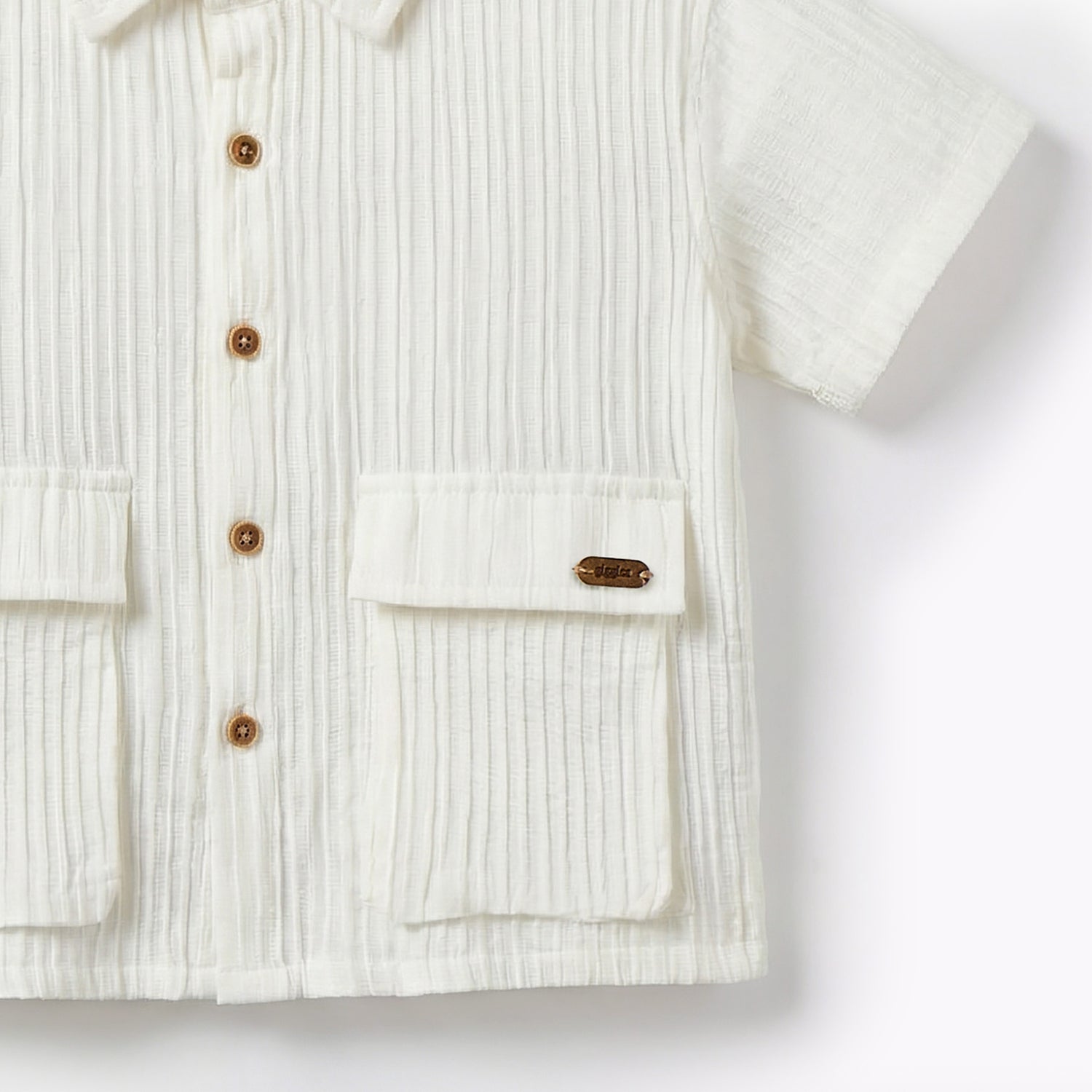 Giggles Short Sleeves Shirt with Ribbed Texture