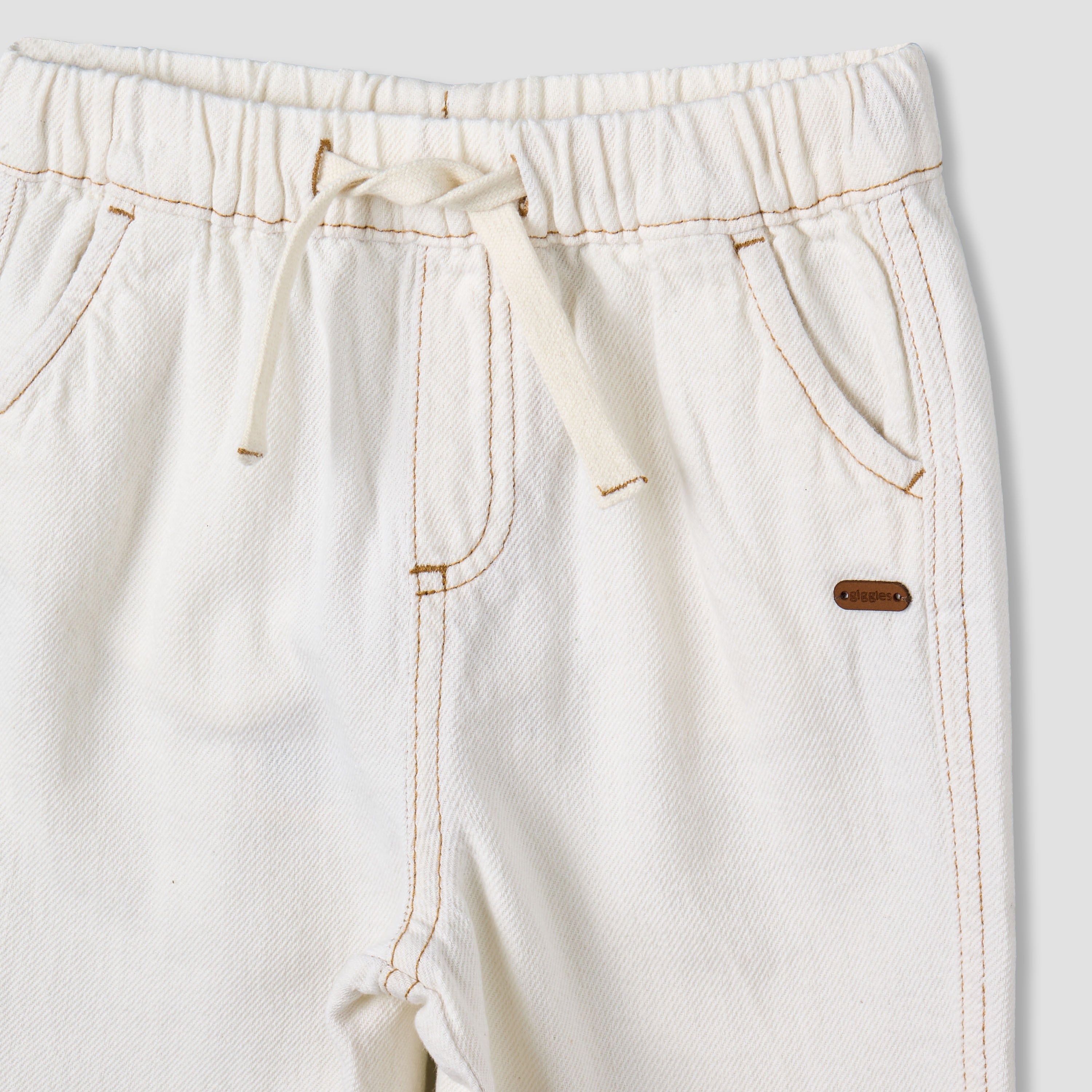 Giggles Regular Fit Trousers with Elasticated Drawstring Waist