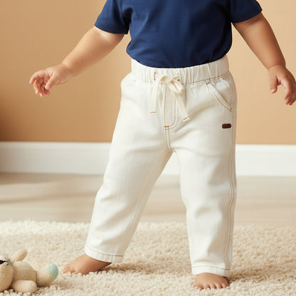 Giggles Regular Fit Trousers with Elasticated Drawstring Waist
