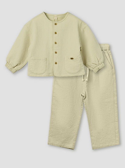 Giggles Crew Neck Long Sleeves Top and Pants Set with Textured Design-baby-boys-clothing-setsandcoords-image-2