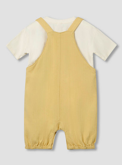 Giggles Henley Neck Short Sleeves T-shirt and Dungaree Set with Chest Pocket-baby-boys-clothing-setsandcoords-image-3