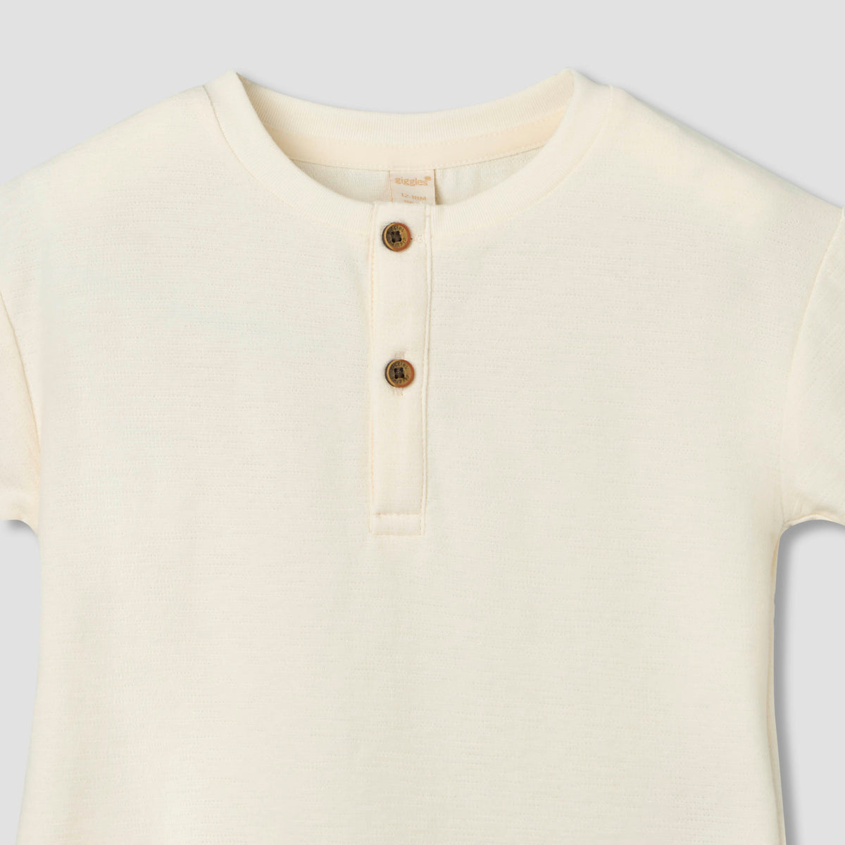 Giggles Henley Neck Short Sleeves T-shirt and Dungaree Set with Chest Pocket
