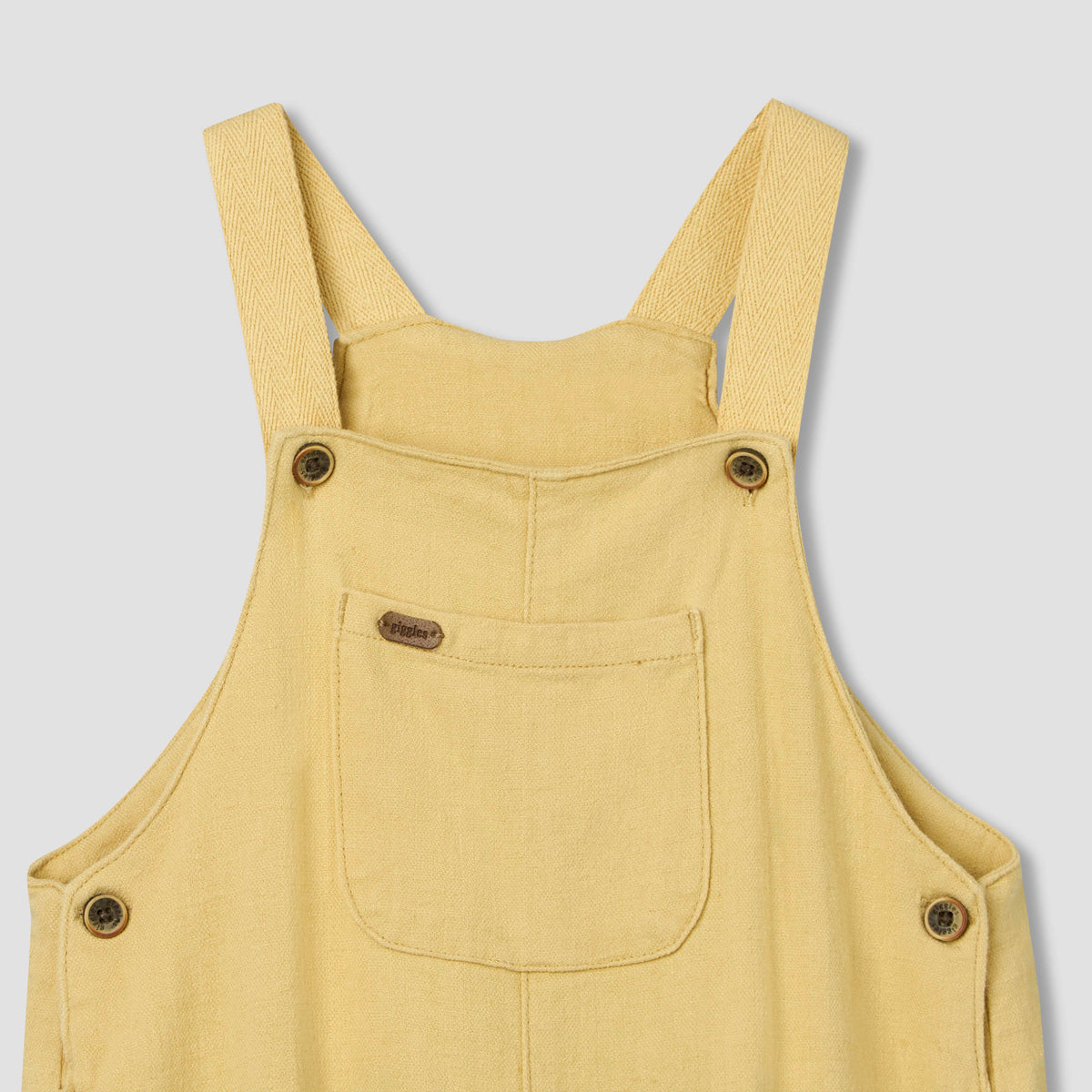 Giggles Henley Neck Short Sleeves T-shirt and Dungaree Set with Chest Pocket