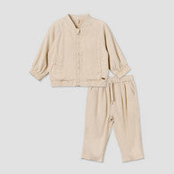 Giggles Mandarin Collar Long Sleeves Bomber Jacket and Pants Set with Pockets-undefined-image-1