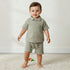 Giggles Collared Neck Short Sleeve Shirt and Shorts Set with Drawstring Closure - Green / 12-18 mths