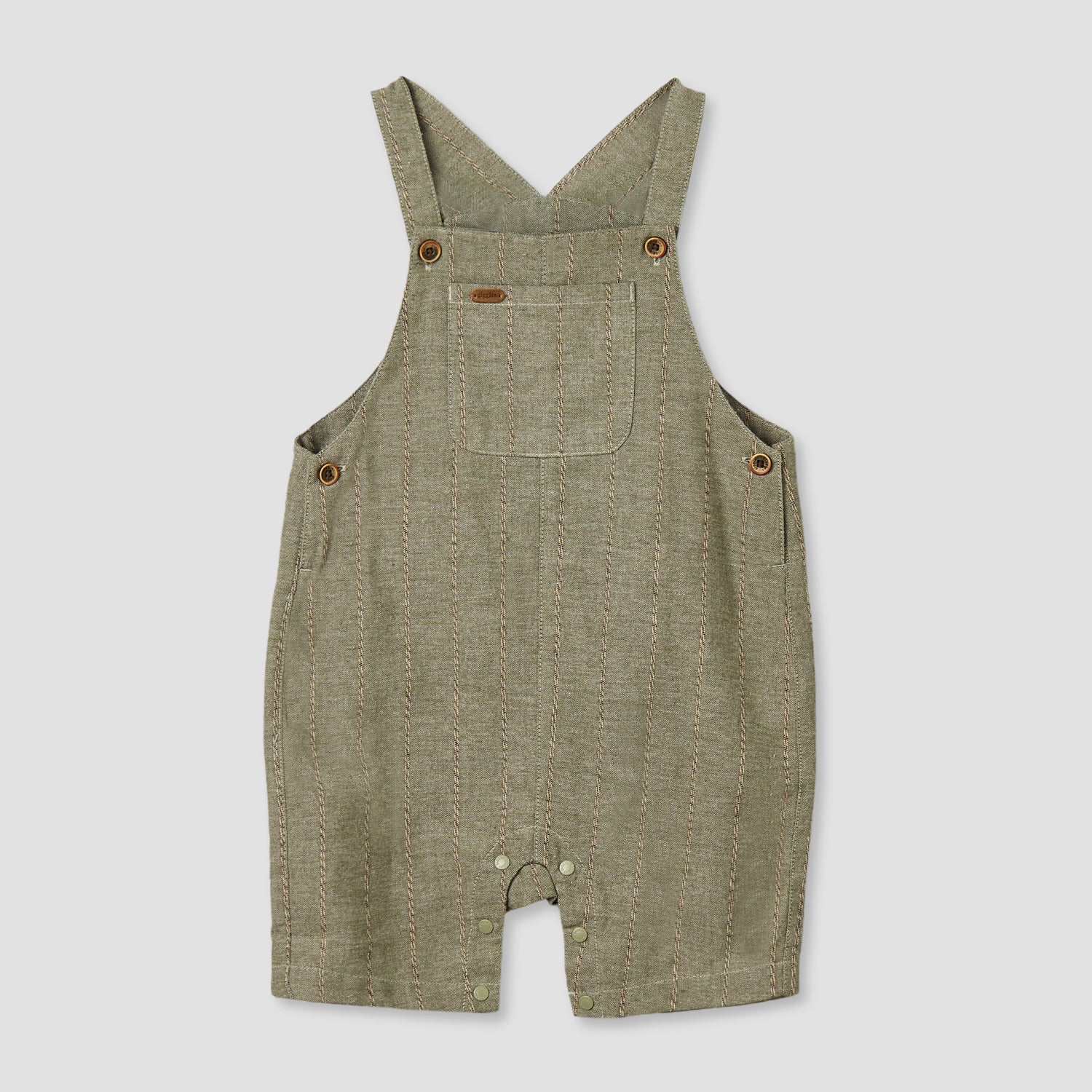 Giggles Crew Neck Short Sleeves T-shirt and Dungaree Set with Snap Button Closure