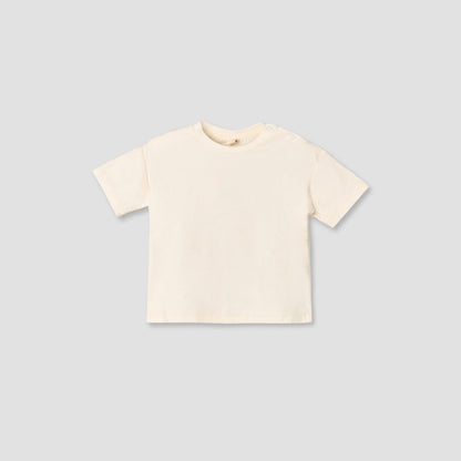 Giggles Crew Neck Short Sleeves T-shirt and Dungaree Set with Snap Button Closure