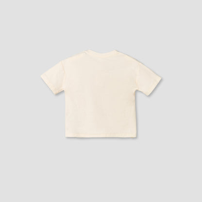 Giggles Crew Neck Short Sleeves T-shirt and Dungaree Set with Snap Button Closure