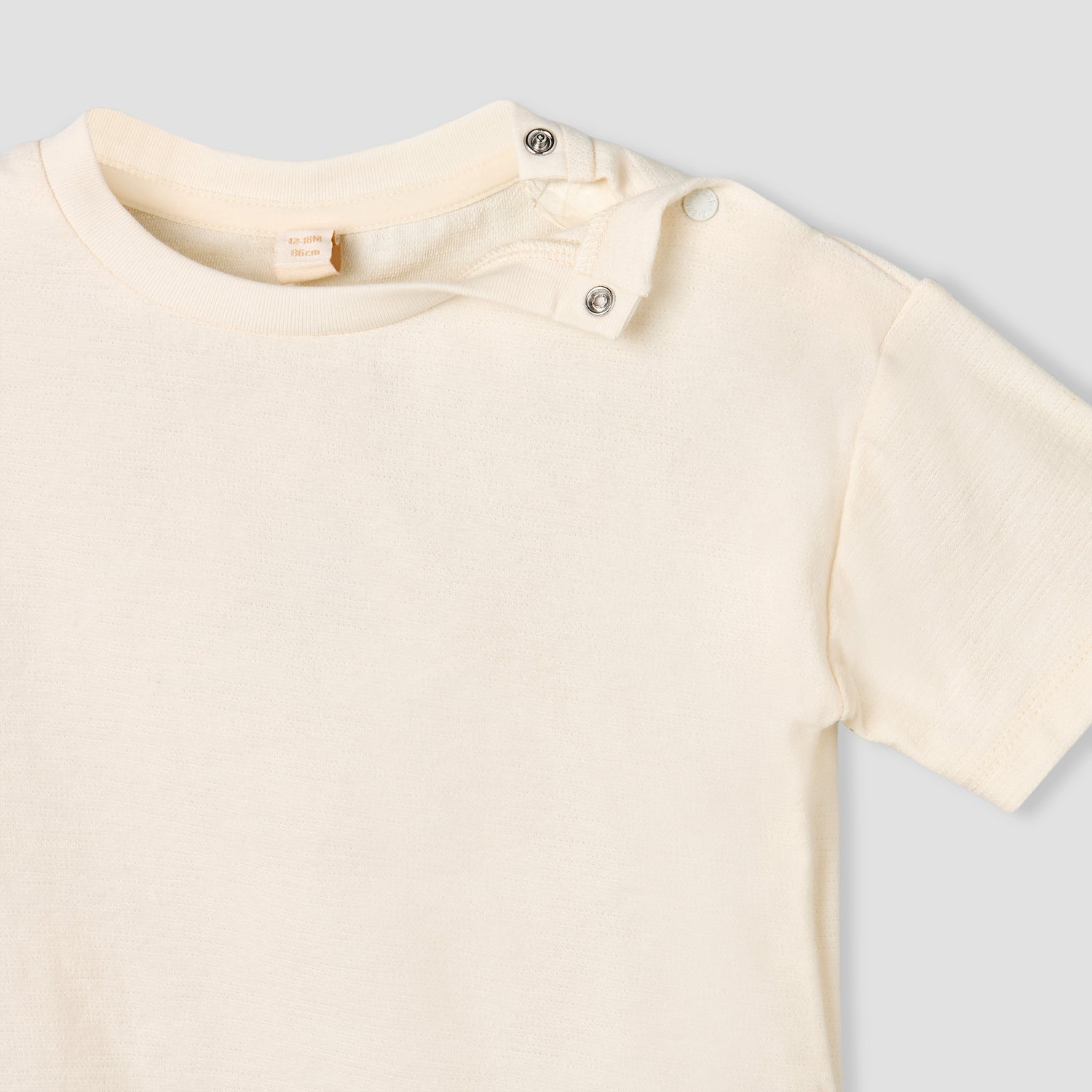 Giggles Crew Neck Short Sleeves T-shirt and Dungaree Set with Snap Button Closure