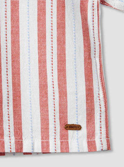 Giggles Collared Short Sleeve Shirt and Shorts Set with Stripes-baby-boys-clothing-setsandcoords-image-6