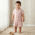 Giggles Collared Short Sleeve Shirt and Shorts Set with Stripes - Multicolour / 24-36 mths
