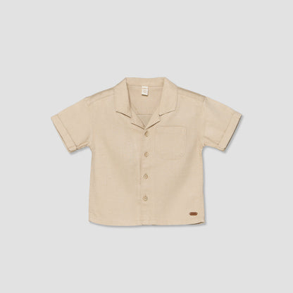 Giggles Collared Short Sleeves Shirt and Shorts Set with Chest Pocket