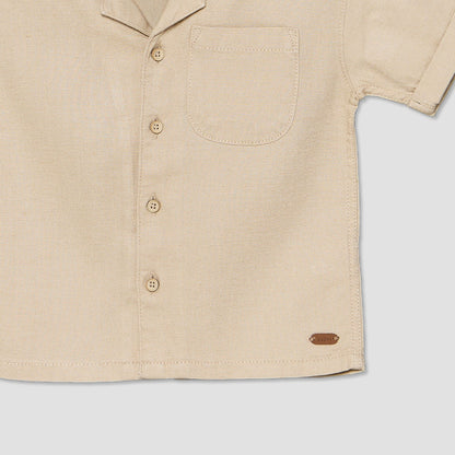 Giggles Collared Short Sleeves Shirt and Shorts Set with Chest Pocket