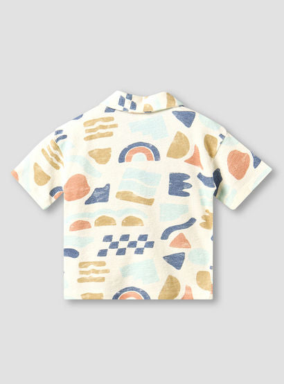 Giggles Collared Short Sleeves Shirt and Shorts Set with Abstract Print-baby-boys-clothing-setsandcoords-image-5