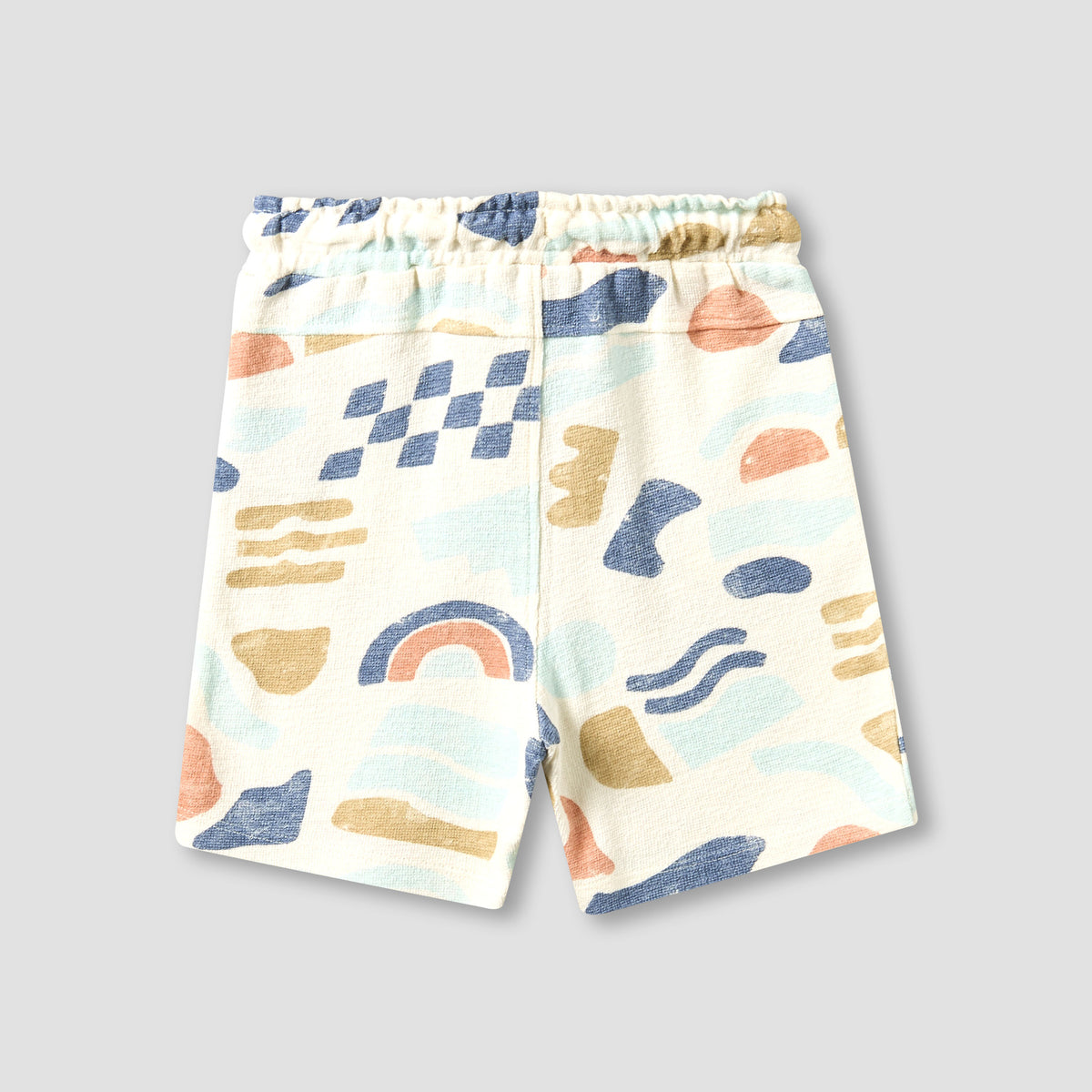Giggles Collared Short Sleeves Shirt and Shorts Set with Abstract Print