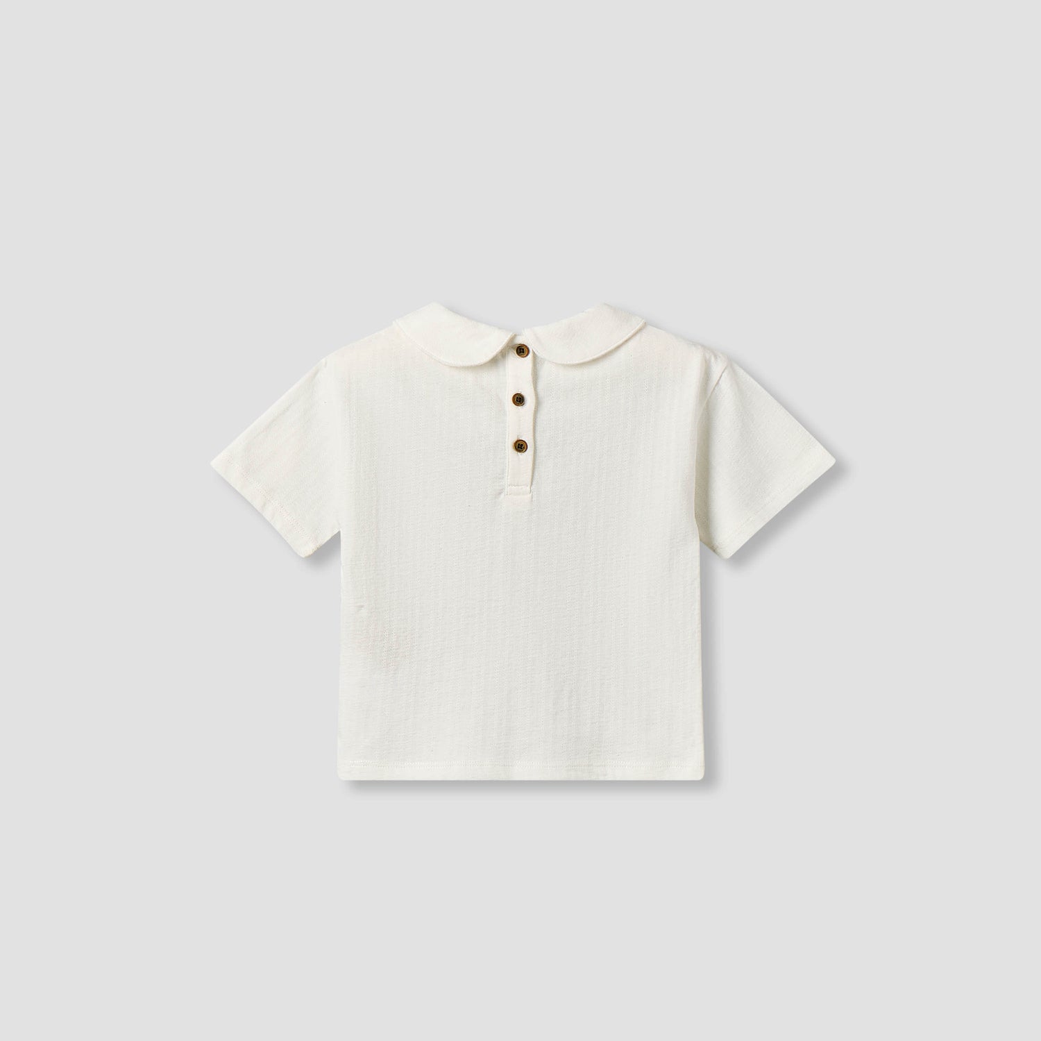 Giggles Collared Short Sleeve Top and Dungaree Set with Button Closure