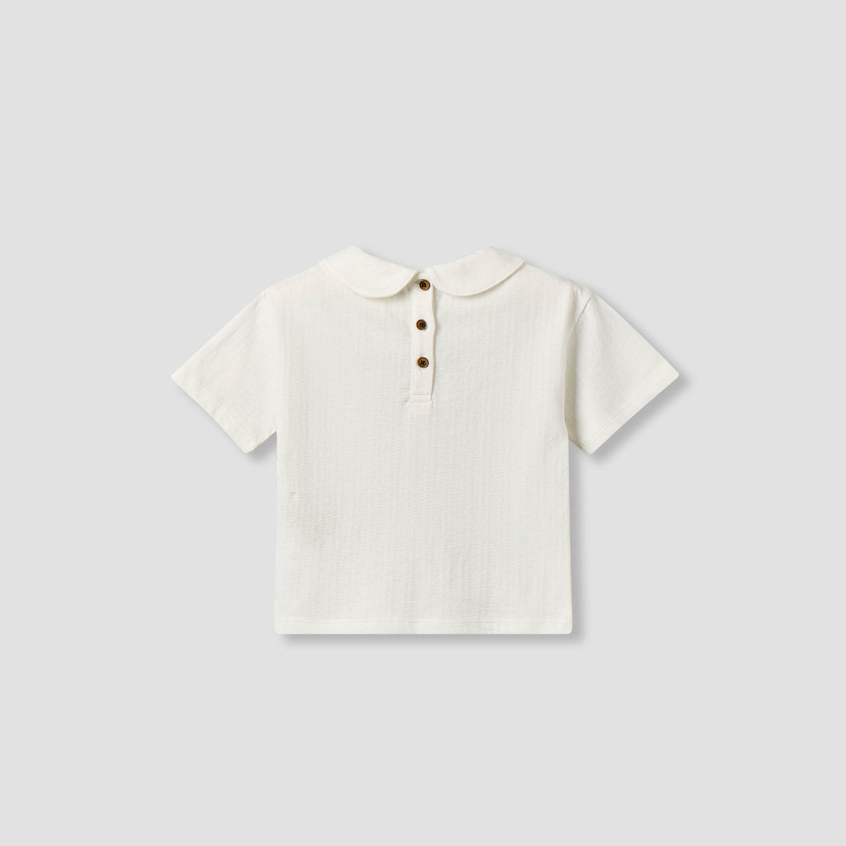 Giggles Collared Short Sleeve Top and Dungaree Set with Button Closure
