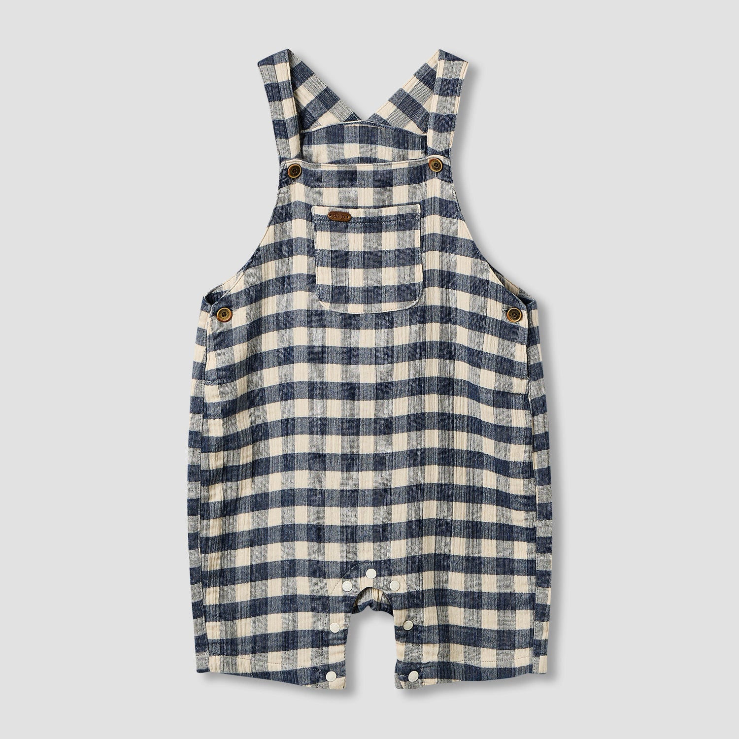 Giggles Collared Short Sleeve Top and Dungaree Set with Button Closure