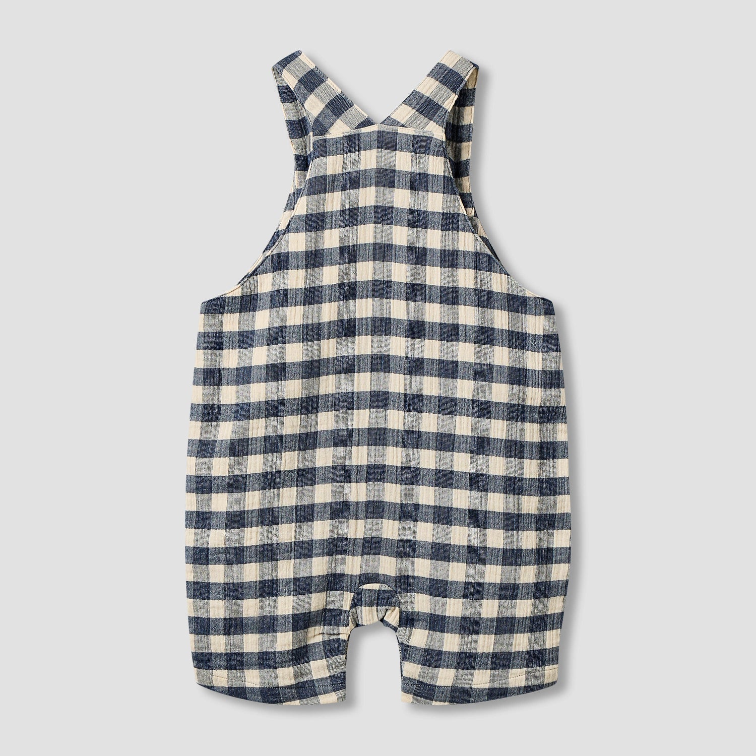 Giggles Collared Short Sleeve Top and Dungaree Set with Button Closure