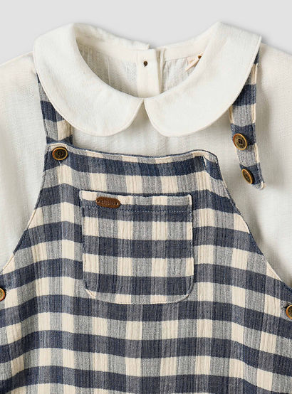 Giggles Collared Short Sleeve Top and Dungaree Set with Button Closure-baby-boys-clothing-setsandcoords-image-7