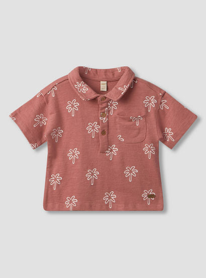 Giggles Collared Short Sleeves Polo T-shirt and Shorts Set with Palm Tree Print-baby-boys-clothing-setsandcoords-image-3