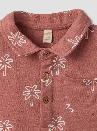 Giggles Collared Short Sleeves Polo T-shirt and Shorts Set with Palm Tree Print-baby-boys-clothing-setsandcoords-image-7
