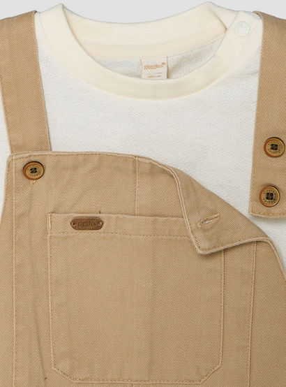 Giggles Crew Neck Short Sleeves T-shirt and Dungaree Set with Pockets-baby-boys-clothing-setsandcoords-image-5