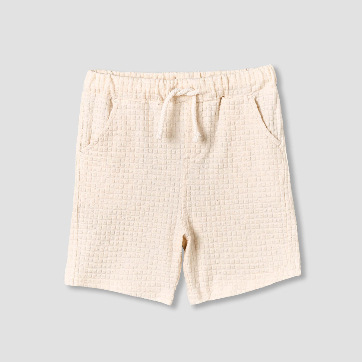 Giggles Collared Short Sleeve Polo T-shirt and Shorts Set with Texture