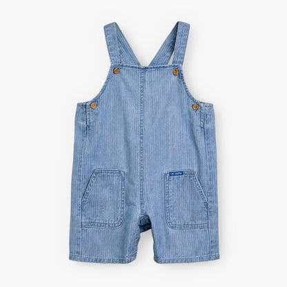 Lee Cooper Round Neck Short Sleeve T-shirt and Dungaree Set with Button Closure