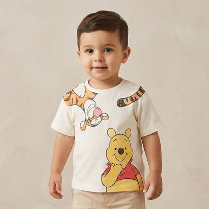 Disney Crew Neck Short Sleeves T-shirt with Winnie the Pooh Print