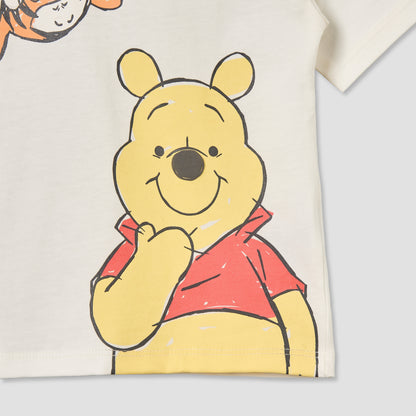 Disney Crew Neck Short Sleeves T-shirt with Winnie the Pooh Print