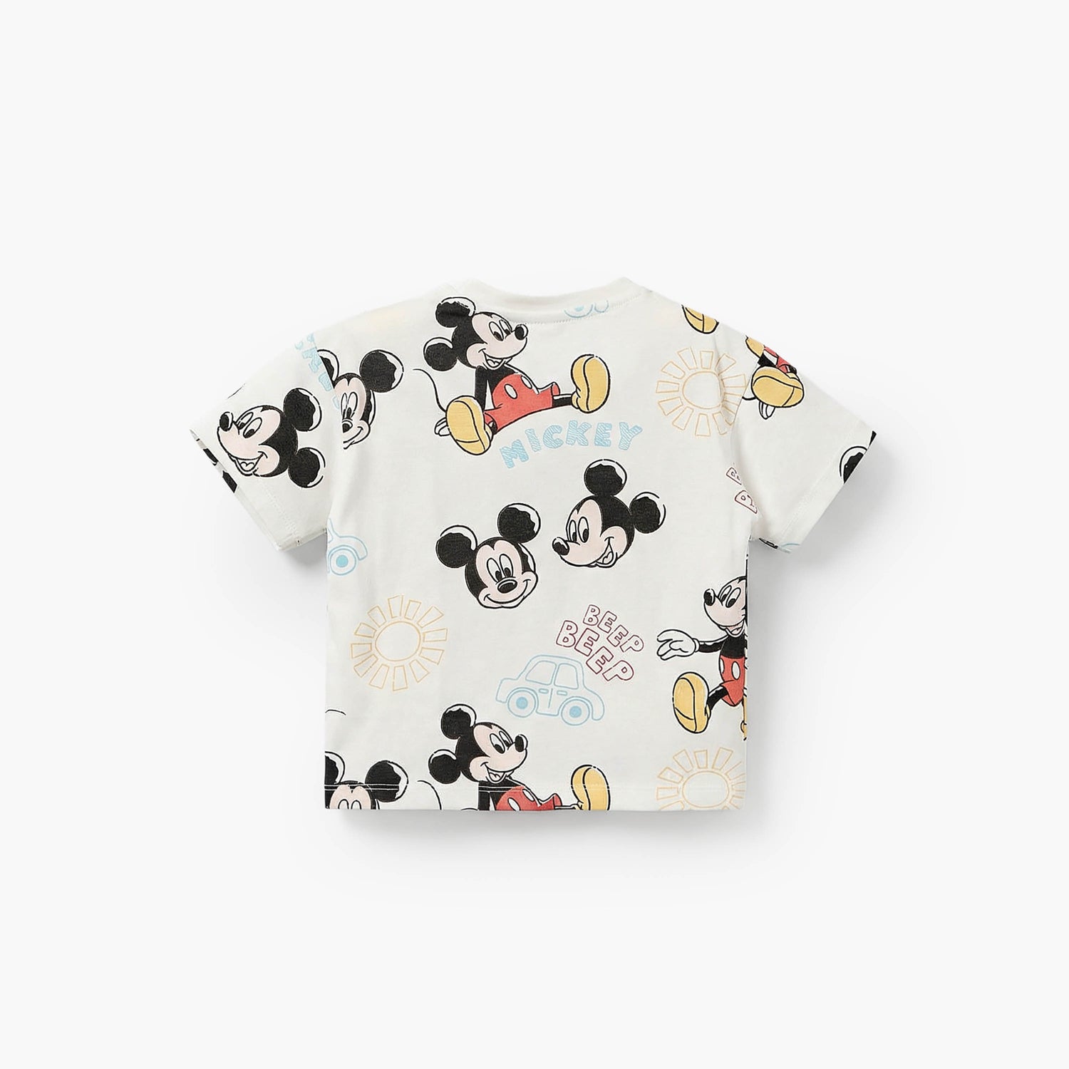 Disney Crew Neck Short Sleeves T-shirt with Mickey Mouse Print