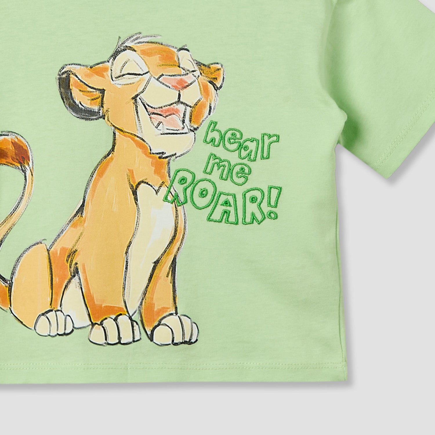 Disney Crew Neck Short Sleeve T-shirt with Simba Print