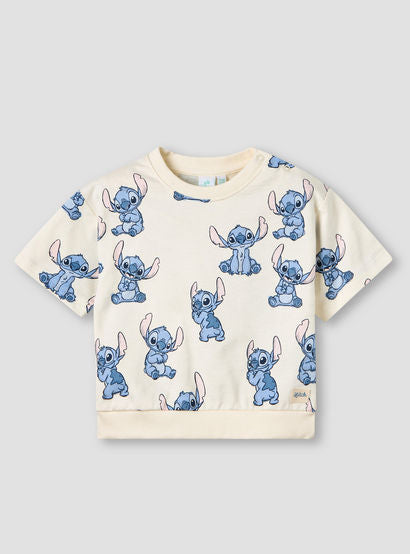 Disney Crew Neck Short Sleeves T-shirt and Shorts Set with Stitch Print-baby-boys-clothing-setsandcoords-image-2