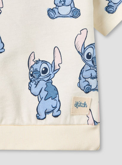 Disney Crew Neck Short Sleeves T-shirt and Shorts Set with Stitch Print-baby-boys-clothing-setsandcoords-image-5