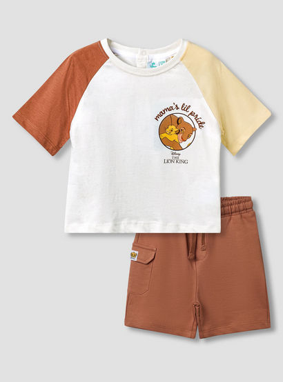 Disney Crew Neck Short Sleeve T-shirt and Shorts Set with Drawstring Closure-baby-boys-clothing-setsandcoords-image-1