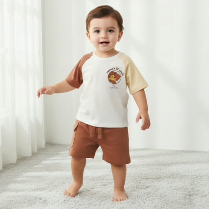 Disney Crew Neck Short Sleeve T-shirt and Shorts Set with Drawstring Closure