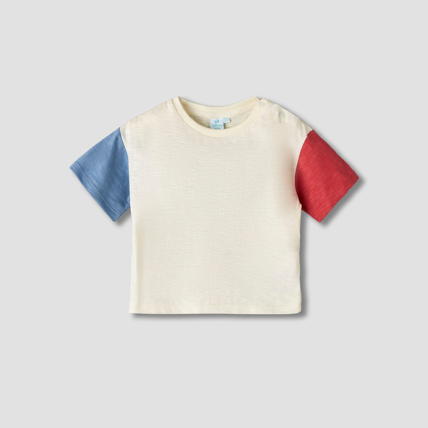 Disney Crew Neck Short Sleeves T-shirt and Dungaree Set with Stripes and Mickey Mouse Applique