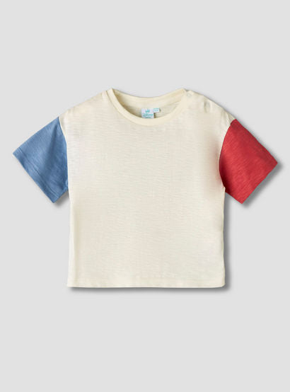 Disney Crew Neck Short Sleeves T-shirt and Dungaree Set with Stripes and Mickey Mouse Applique-baby-boys-clothing-setsandcoords-image-4