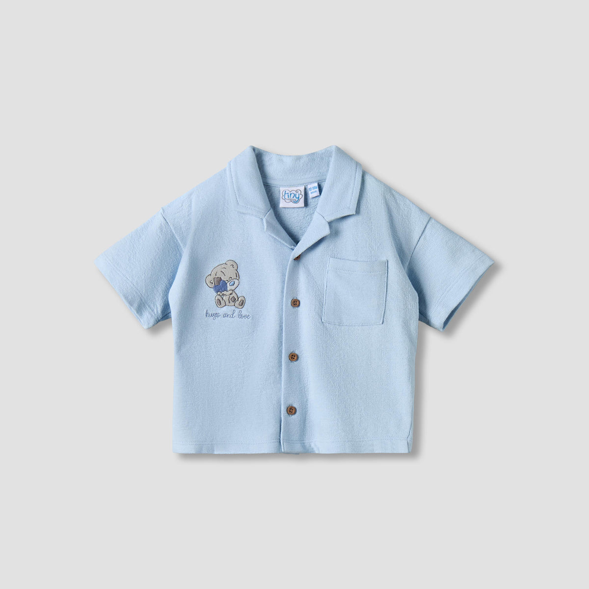 Tiny Tatty Teddy Collared Short Sleeves Shirt and Shorts Set with Embroidery