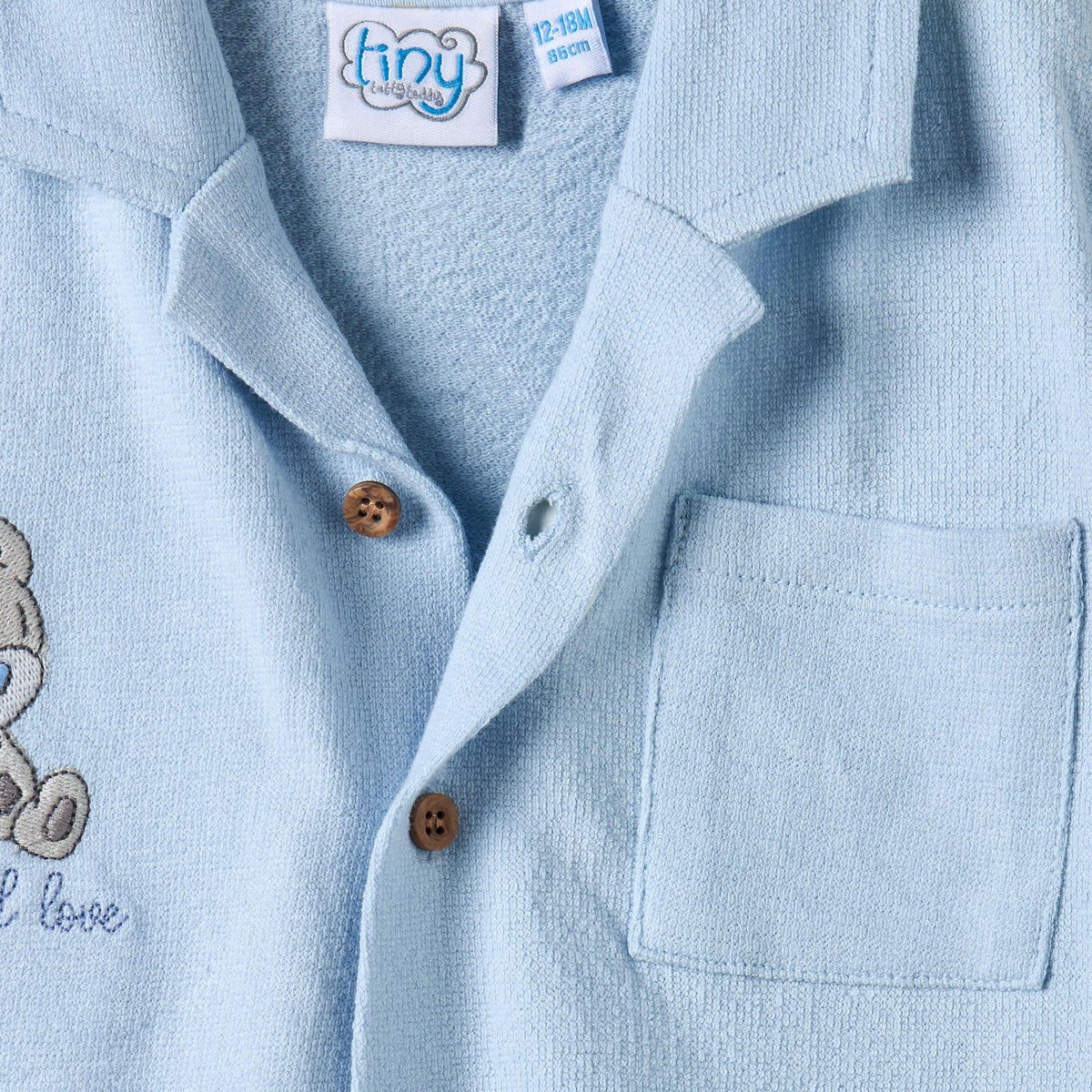 Tiny Tatty Teddy Collared Short Sleeves Shirt and Shorts Set with Embroidery